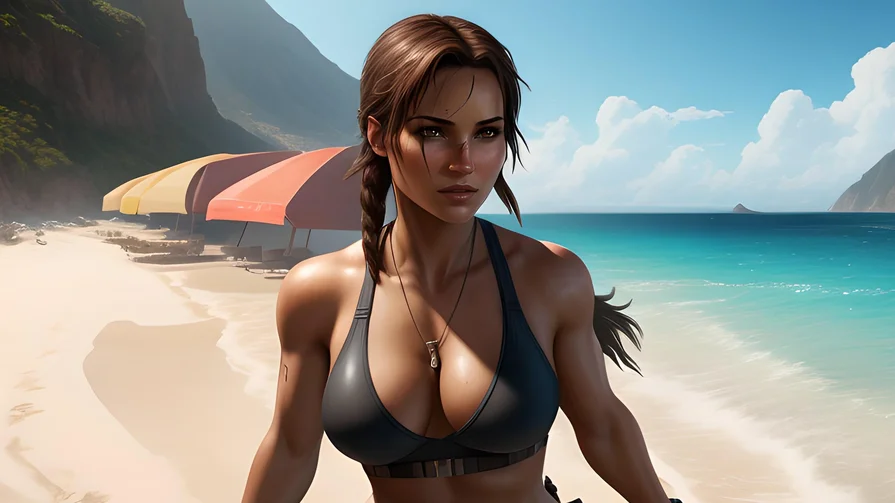 Подробнее о статье Как героини видеоигр проводят жаркие отпуска на пляжах — глазами нейросети